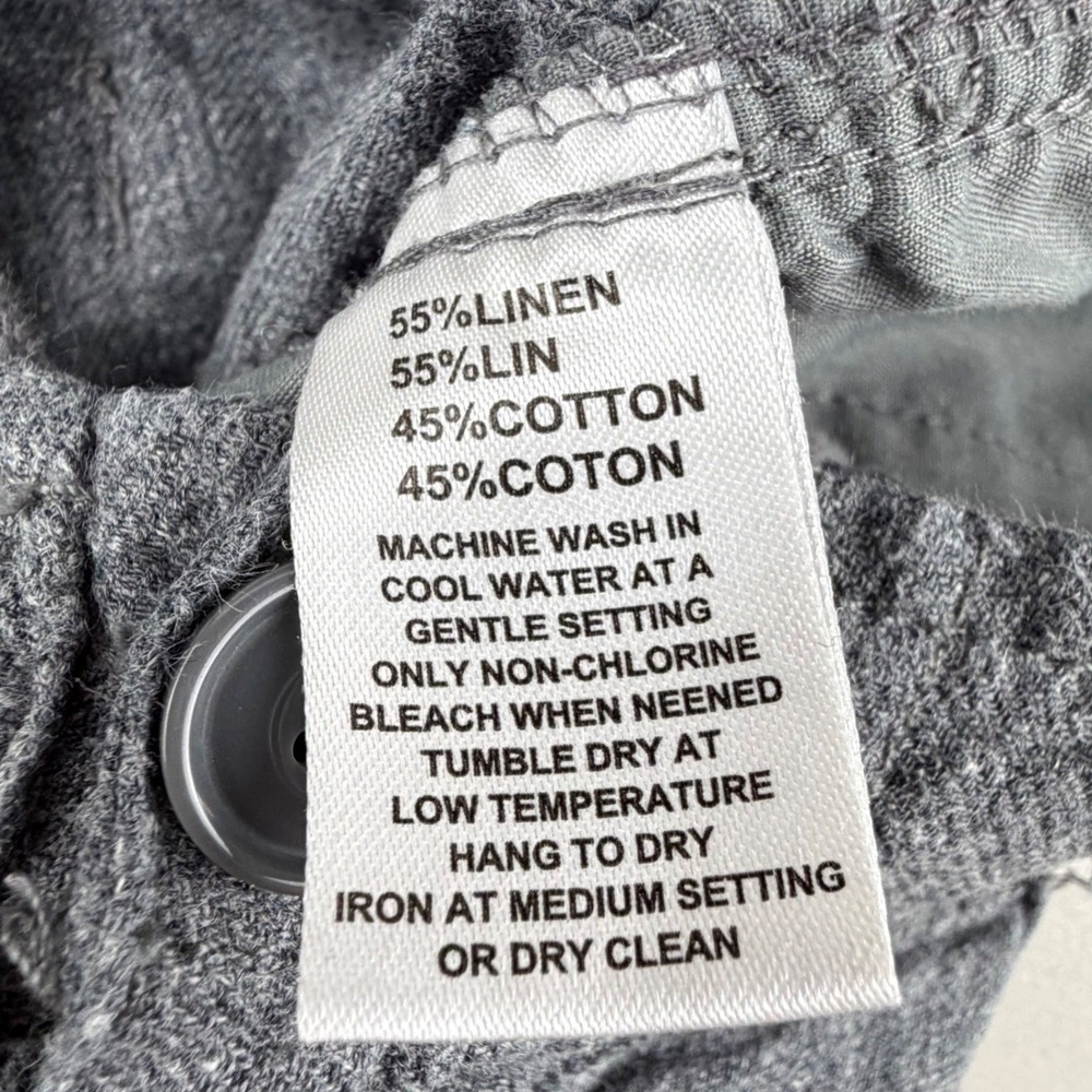 Saks Fifth Avenue Mens Gray Linen Cotton Blend Cargo Pants Size 31 Utility - Picture 4 of 6